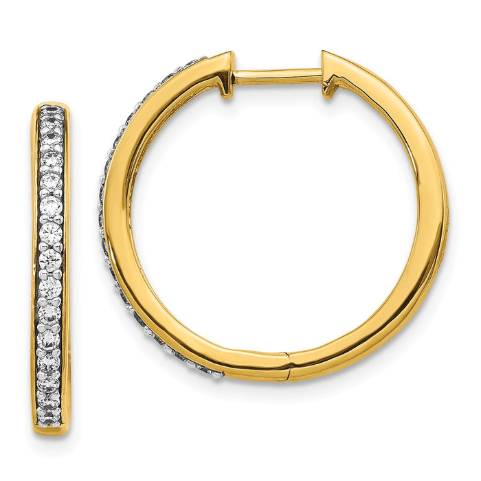 14k Diamond Hinged Hoop Earrings