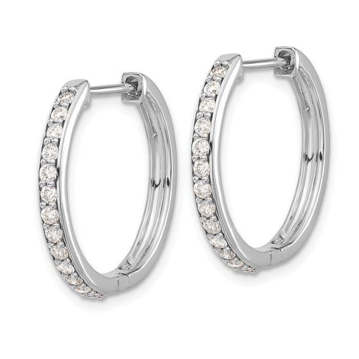 14k Diamond Hinged Hoop Earrings