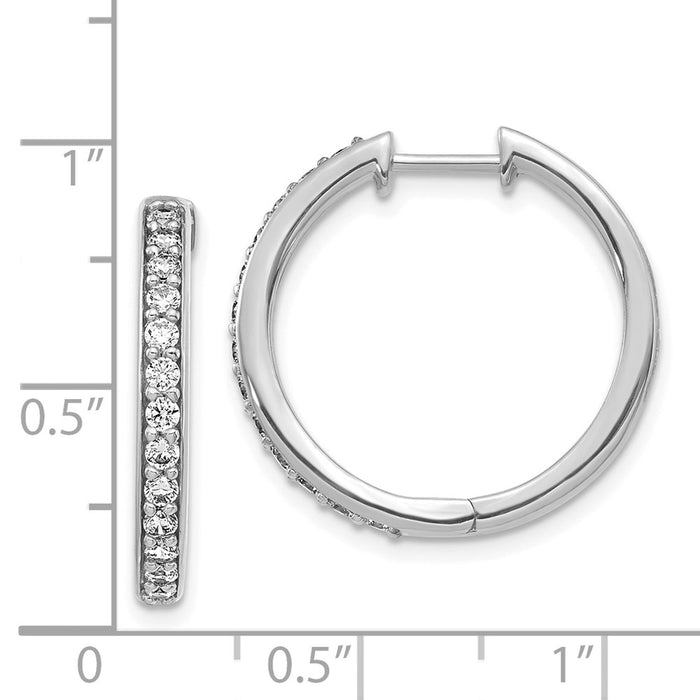 14k Diamond Hinged Hoop Earrings