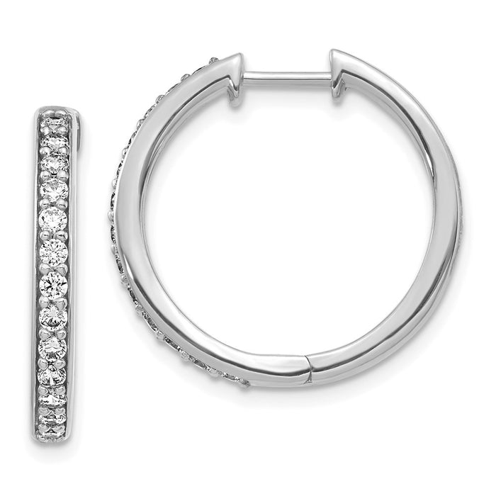 14k Diamond Hinged Hoop Earrings