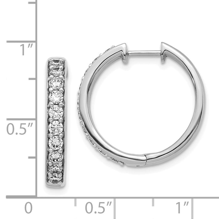 14k Diamond Hinged Hoop Earrings