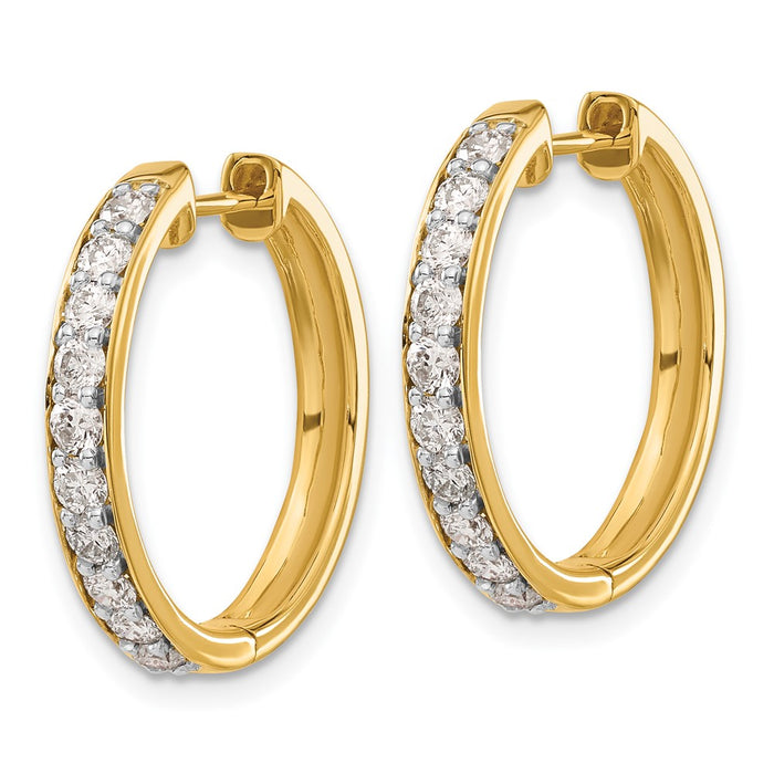 14k Diamond Hinged Hoop Earrings