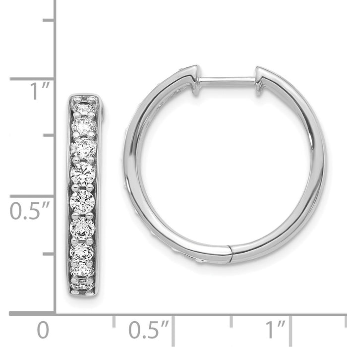 14k Diamond Hinged Hoop Earrings