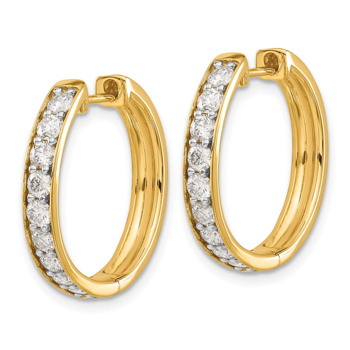 14k Diamond Hinged Hoop Earrings