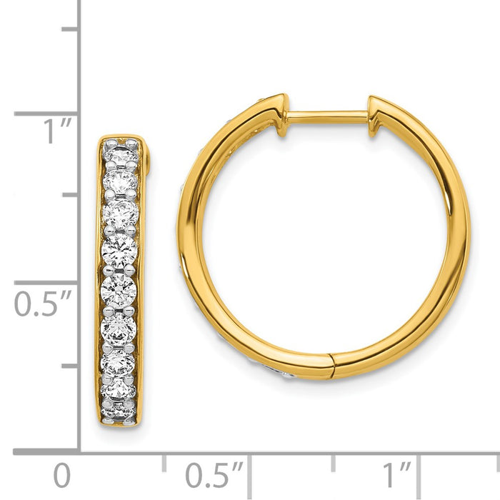 14k Diamond Hinged Hoop Earrings