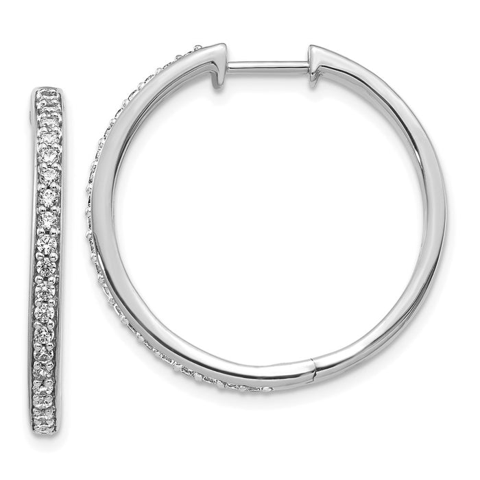 14k Diamond Hinged Hoop Earrings