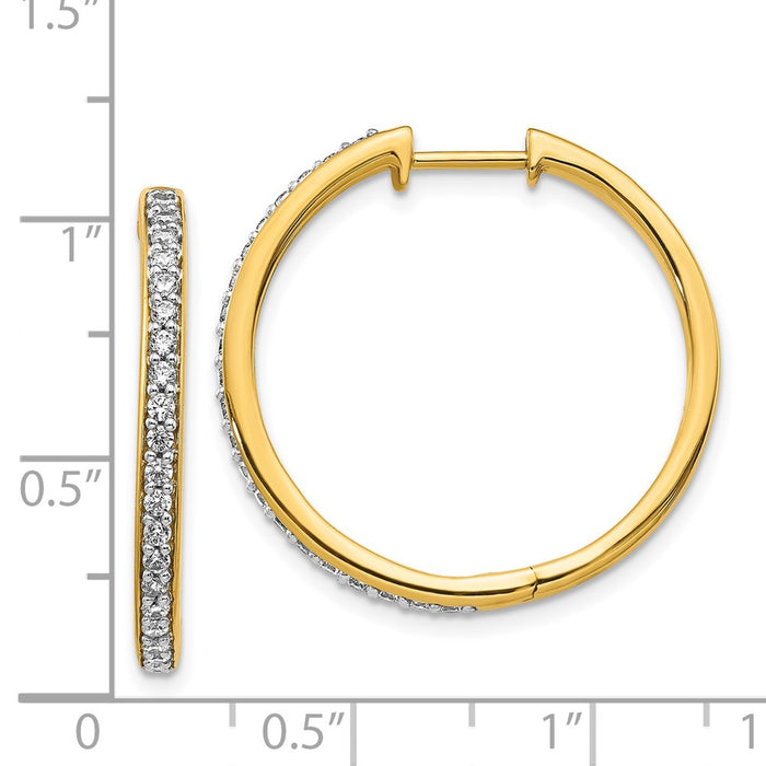 14k Diamond Hinged Hoop Earrings