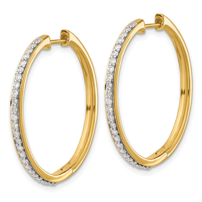 14k Diamond Hinged Hoop Earrings