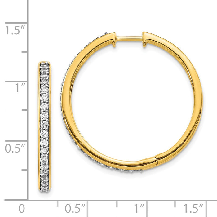 14k Diamond Hinged Hoop Earrings