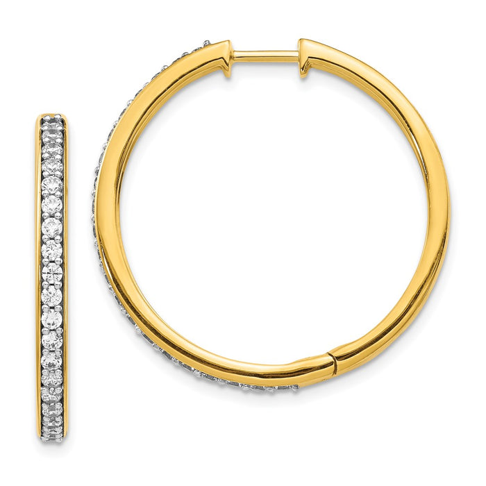 14k Diamond Hinged Hoop Earrings