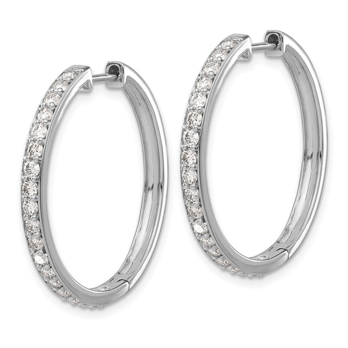 14k Diamond Hinged Hoop Earrings