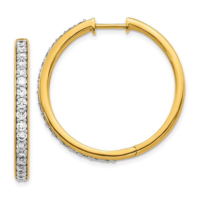 14k Diamond Hinged Hoop Earrings