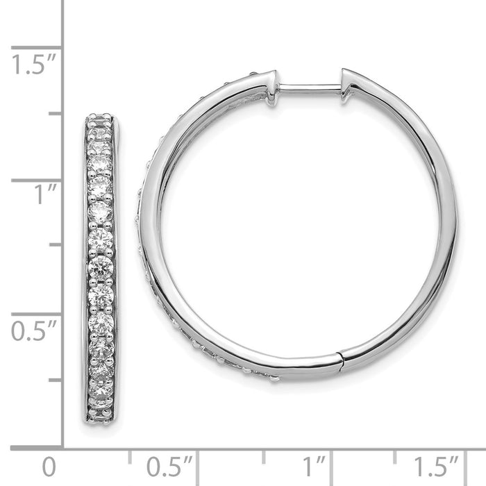 14k Diamond Hinged Hoop Earrings