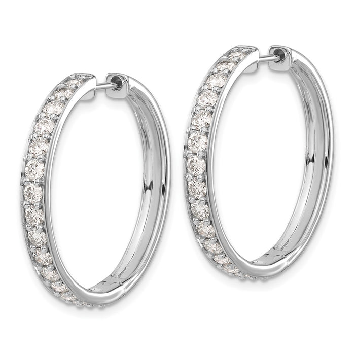 14k Diamond Hinged Hoop Earrings