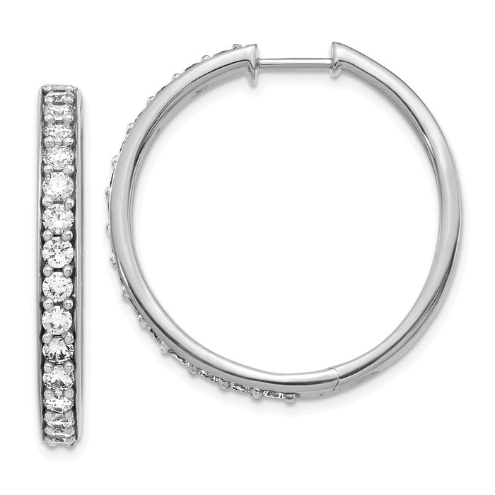 14k Diamond Hinged Hoop Earrings