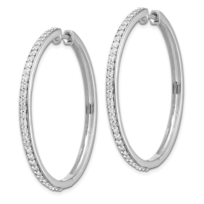 14k Diamond Hinged Hoop Earrings