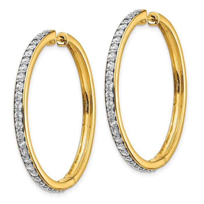 14k Diamond Hinged Hoop Earrings