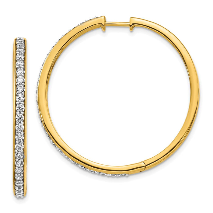 14k Diamond Hinged Hoop Earrings