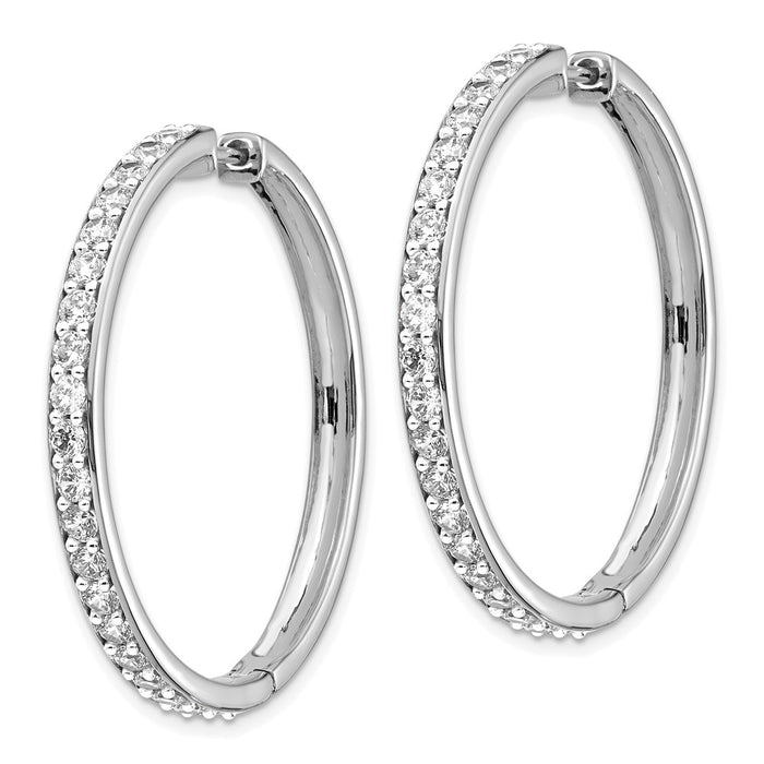 14k Diamond Hinged Hoop Earrings