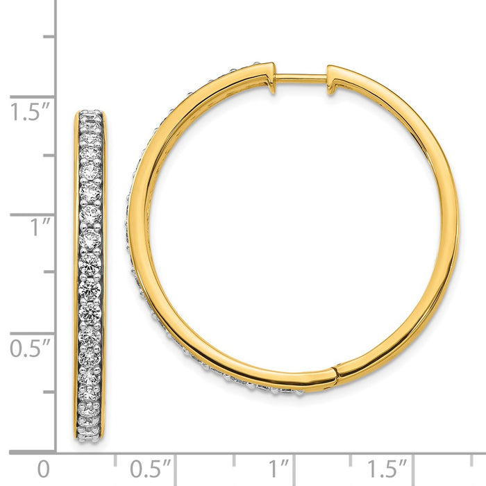 14k Diamond Hinged Hoop Earrings