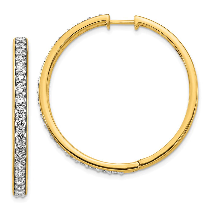 14k Diamond Hinged Hoop Earrings