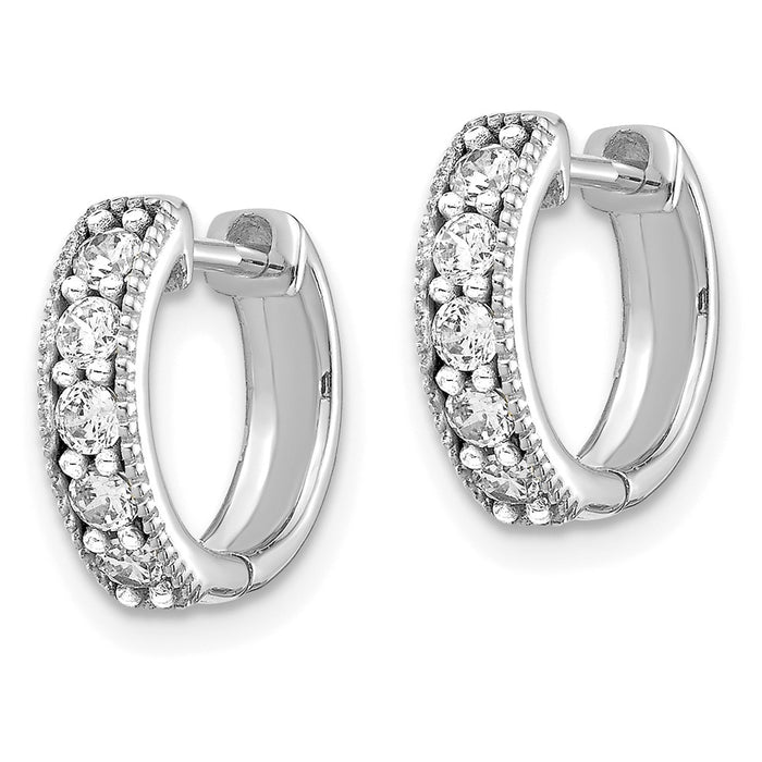 14k Diamond Milgrain Hinged Hoop Earrings