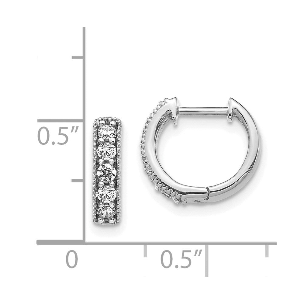 14k Diamond Milgrain Hinged Hoop Earrings