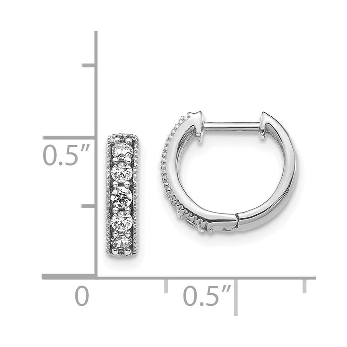 14k Diamond Milgrain Hinged Hoop Earrings