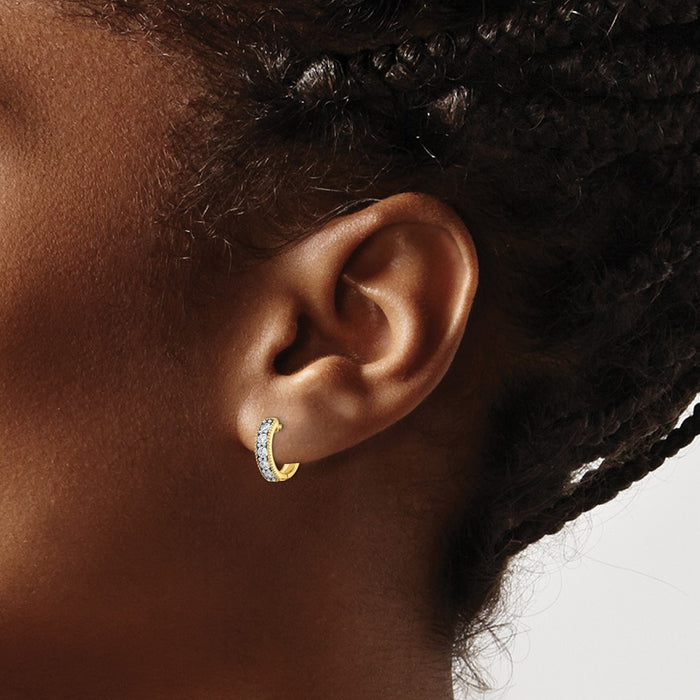 14k Diamond Milgrain Hinged Hoop Earrings