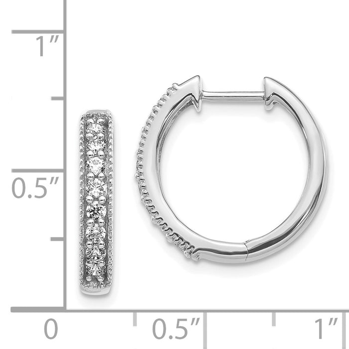 14k Diamond Milgrain Hinged Hoop Earrings