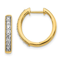 Thumbnail for 14k Diamond Milgrain Hinged Hoop Earrings