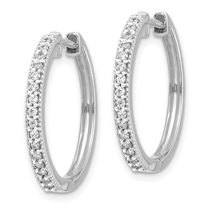 14k Diamond Milgrain Hinged Hoop Earrings