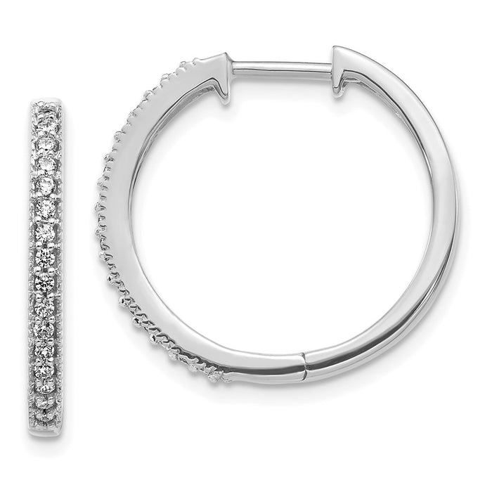 14k Diamond Milgrain Hinged Hoop Earrings