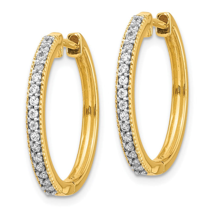 14k Diamond Milgrain Hinged Hoop Earrings