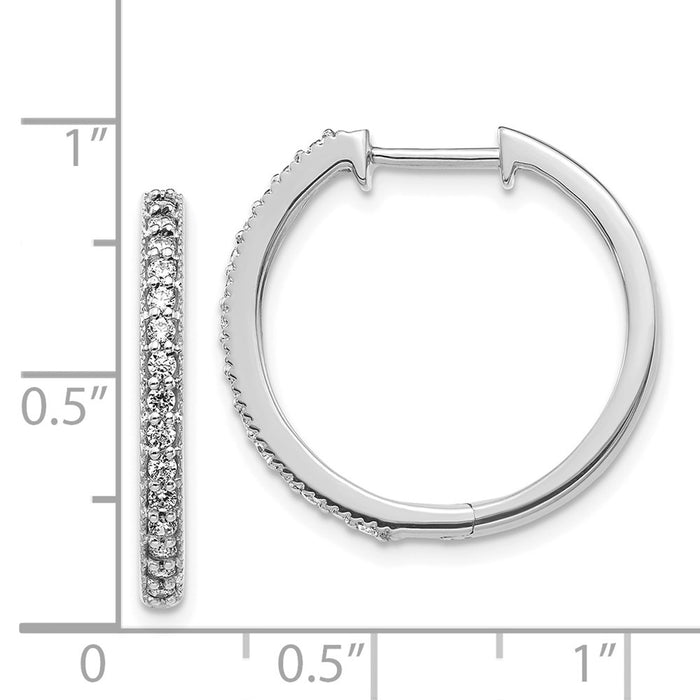 14k Diamond Milgrain Hinged Hoop Earrings