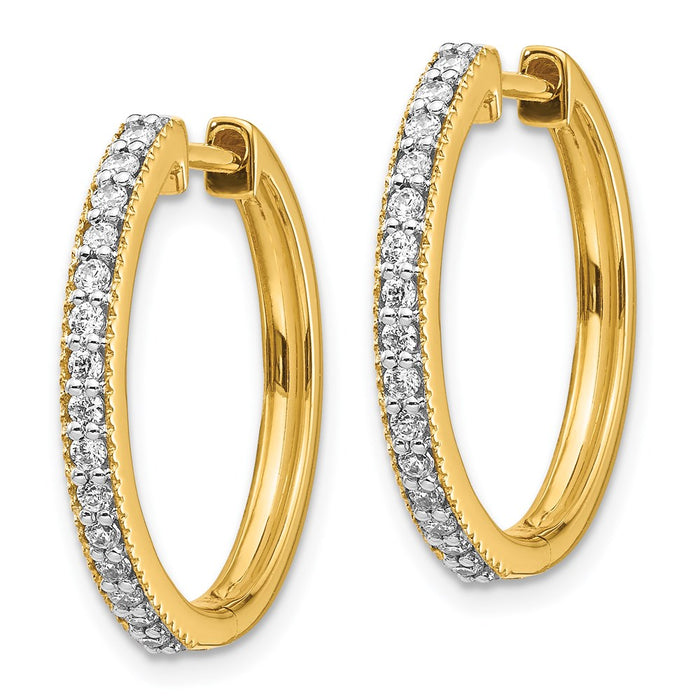 14k Diamond Milgrain Hinged Hoop Earrings