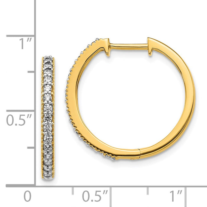 14k Diamond Milgrain Hinged Hoop Earrings