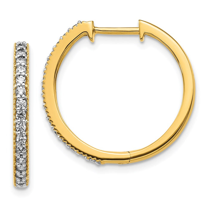 14k Diamond Milgrain Hinged Hoop Earrings