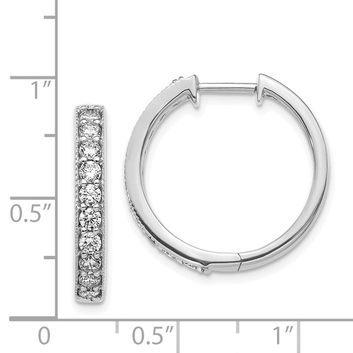 14k Diamond Milgrain Hinged Hoop Earrings