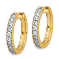 Thumbnail for 14k Diamond Milgrain Hinged Hoop Earrings