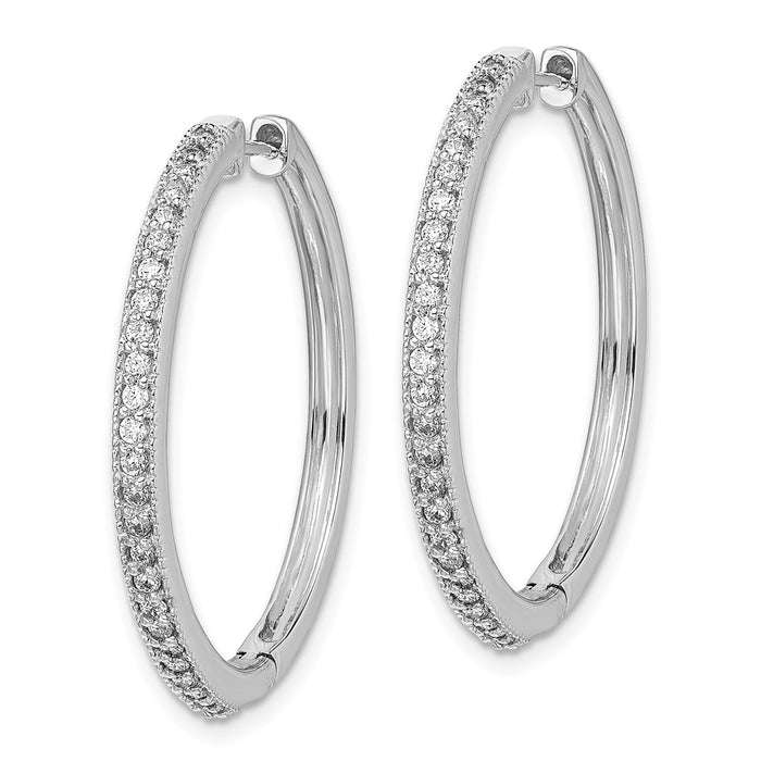 14k Diamond Milgrain Hinged Hoop Earrings