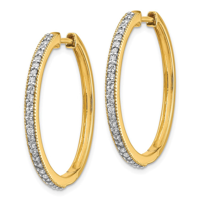 14k Diamond Milgrain Hinged Hoop Earrings