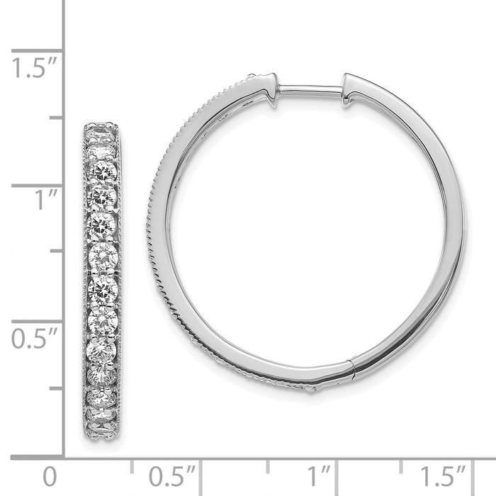 14k Diamond Milgrain Hinged Hoop Earrings