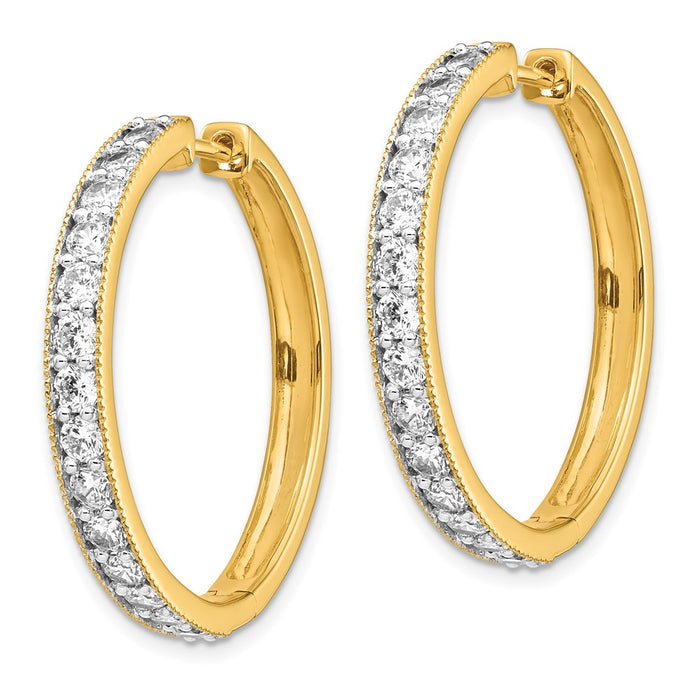 14k Diamond Milgrain Hinged Hoop Earrings