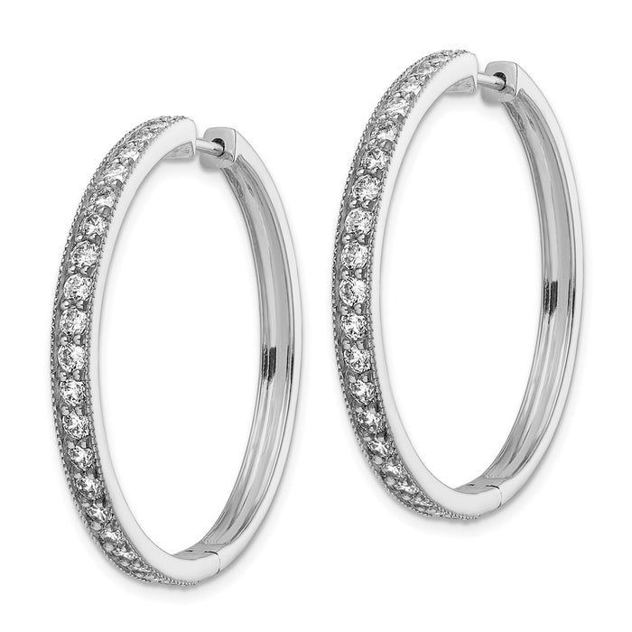 14k Diamond Milgrain Hinged Hoop Earrings