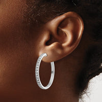 Thumbnail for 14k Diamond Milgrain Hinged Hoop Earrings