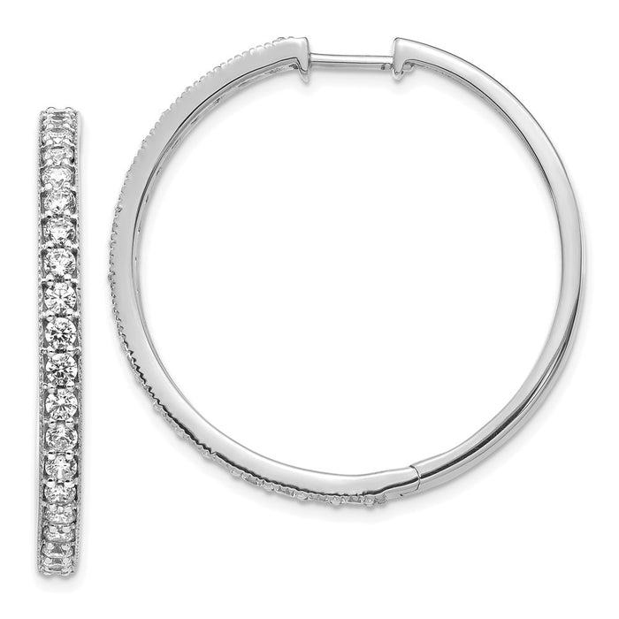 14k Diamond Milgrain Hinged Hoop Earrings