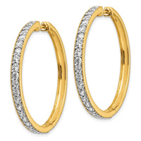 Thumbnail for 14k Diamond Milgrain Hinged Hoop Earrings