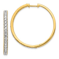 Thumbnail for 14k Diamond Milgrain Hinged Hoop Earrings