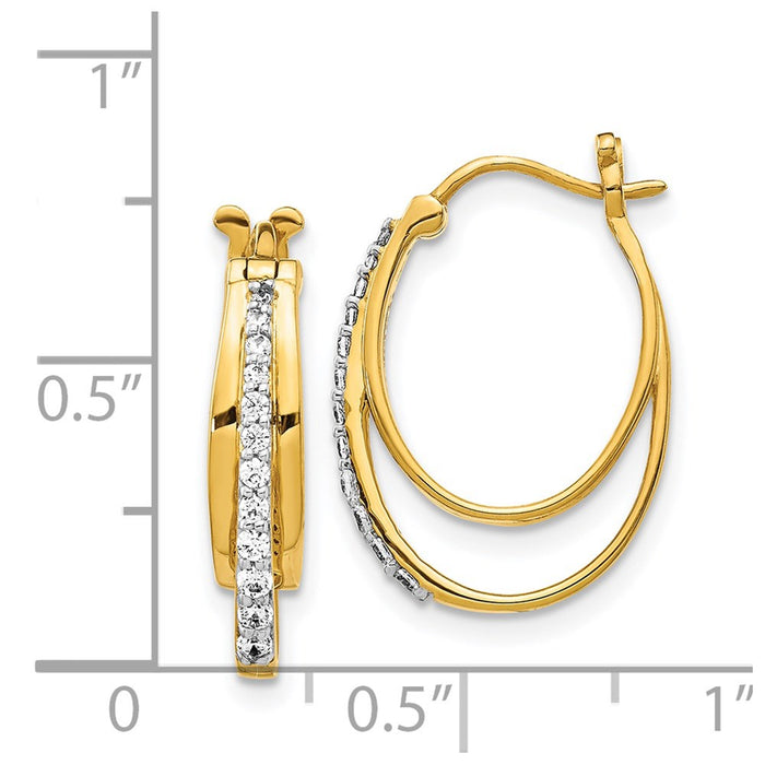14k Diamond Hoop Earrings